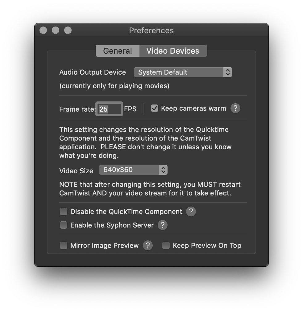 Display copyright disclaimer on your webcam using CamTwist Marco